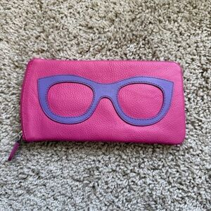 ILI New York Leather Eyeglass Case - Purple/Pink